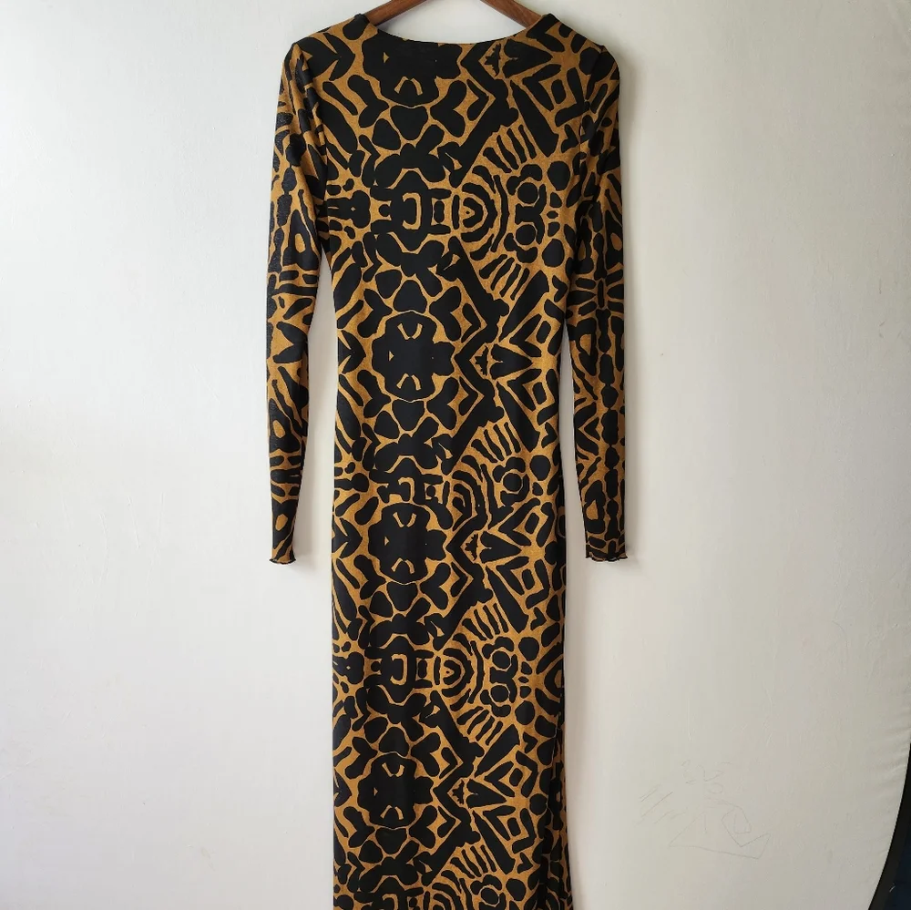 Topshop Twist Front Bold Animal Print Maxi Dress size 10 Tall - Picture 9 of 11